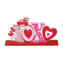 Wooden Love Sign Blocks – Valentine's Day Decor, V-Day Gift, Freestanding Table Top Decor for Home, Party, Wedding & Anniversary