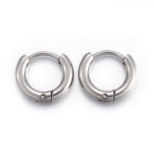 10 stk. 202 Rustfrit stål Huggie Hoop øreringe, Hypoallergeniske, Kompatibel med 316 Rustfrit stål nål, 10G, 11,5x12,7x2,5mm