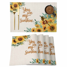 You Are My Sunshine placemats set of 1 floral green leaf