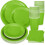 Service de vaisselle jetable de Noël vert citron, 100 pièces 1