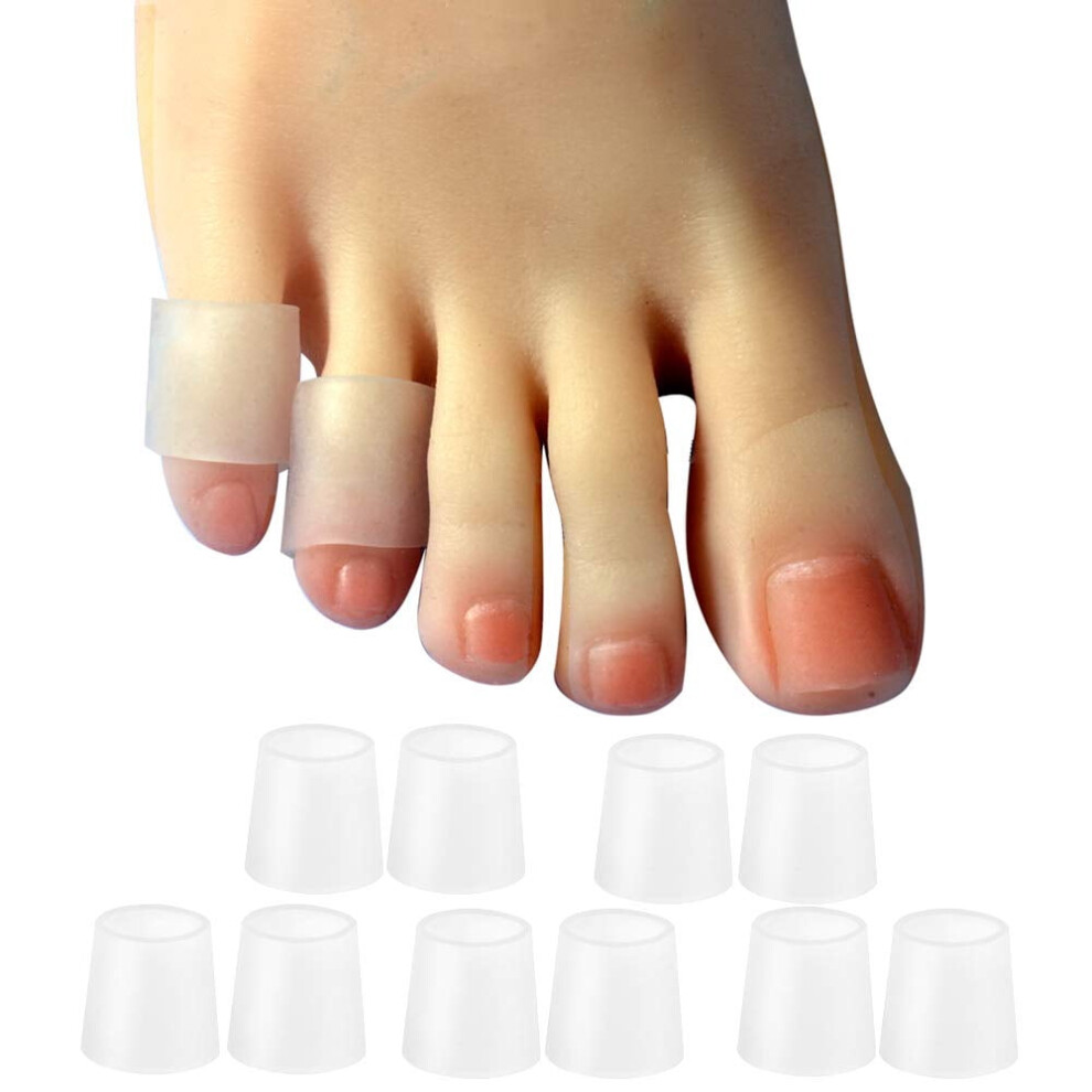 10-Pack Pinky Toe Sleeves Protectors â Translucent, for Rubbing, Ingrown Toenails, Corns, Blisters, Hammer Toes â Compatible with All Shoes