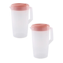 Lot de 2 récipients de stockage de boissons de grande capacité, pichet à eau chaude ou froide, carafe à jus en plastique avec couvercle, taille