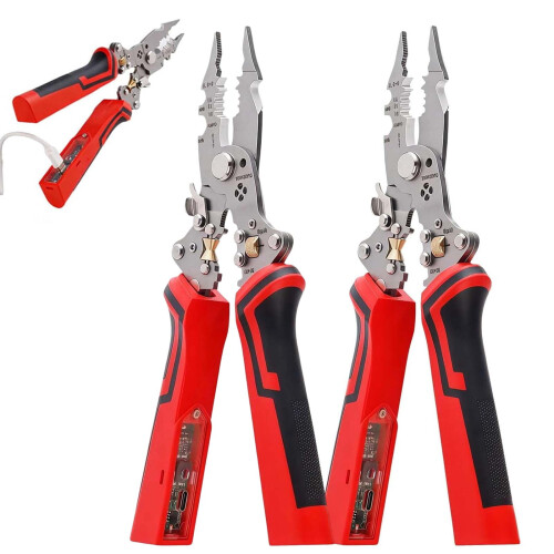 16 in 1 Wire Stripper Twister, Multifunctional Stainless Foldable Professional Wirestripper for Cutting and Pulling Wires,Cable Scissors