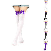 Women's Bow Over-Knee Long Socks – Sexy Lace, Soft Elastic Fit, Fashion Compression Socks, Sweet Girly Style for Dates & Parties