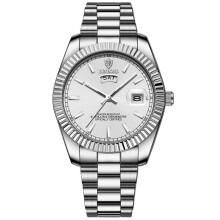 Montre homme en acier inoxydable étanche, montre à quartz analogique avec date, montre-bracelet tendance