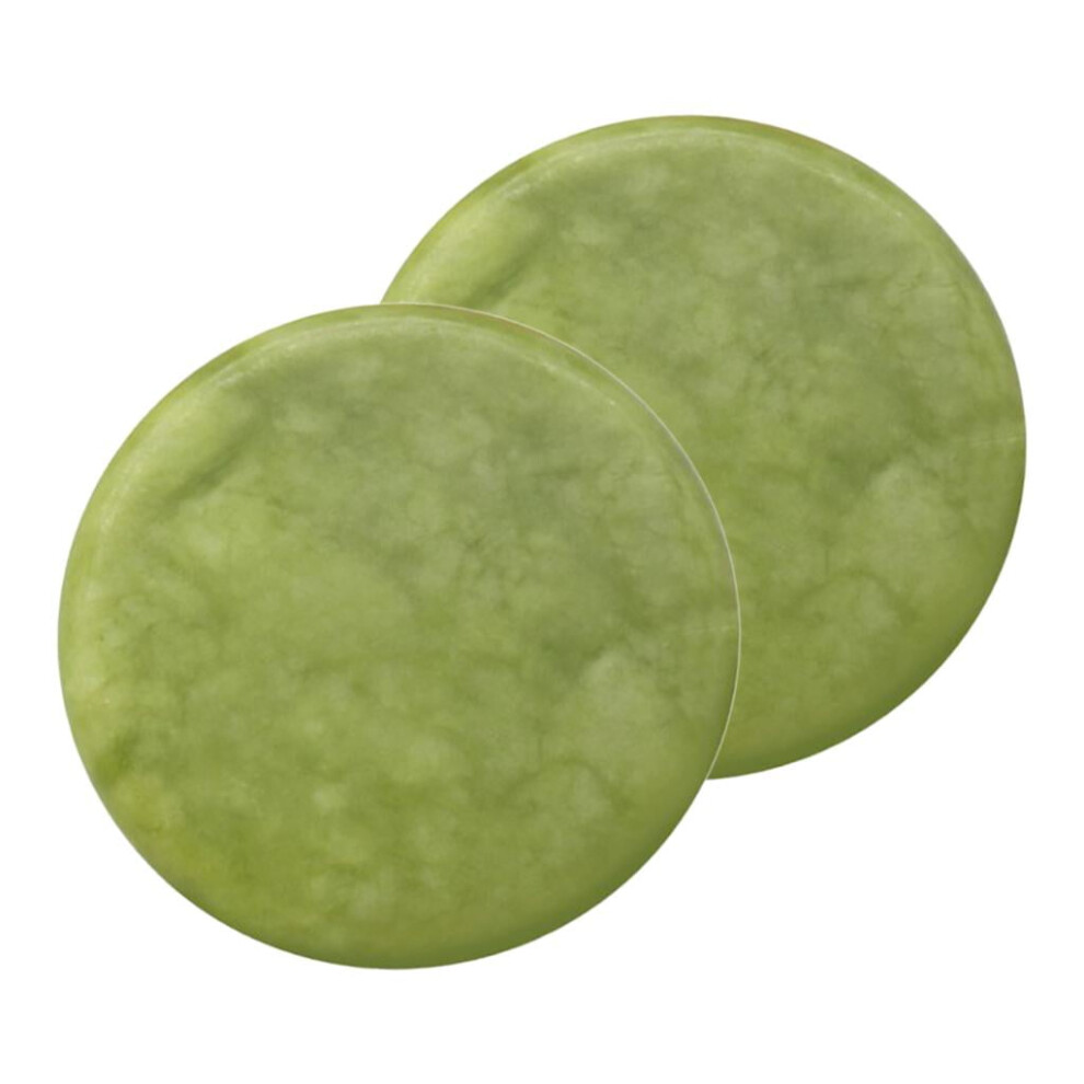 2x Round Olive Jade Massage Stone Back Spa Massage Hot Stones Heat Retention