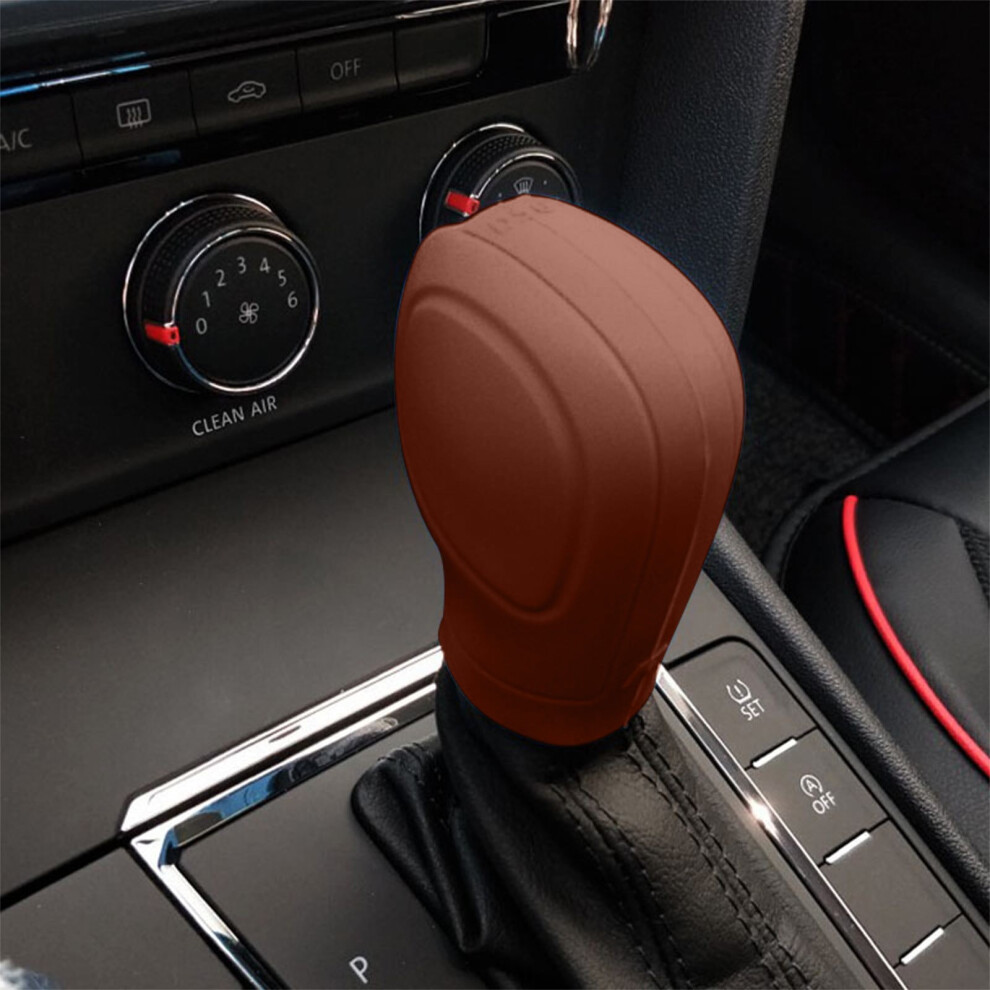 Elastic Silicone Car Gear Shift Knob Cover, Universal Anti-Slip Automatic Shift Protector Â Brown 9193271016793
