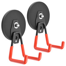 Starka magnetiska garagekrokar, 2-pack – extra starka med halkfri beläggning, kompatibla med sladdlösa borrar och hålskivor