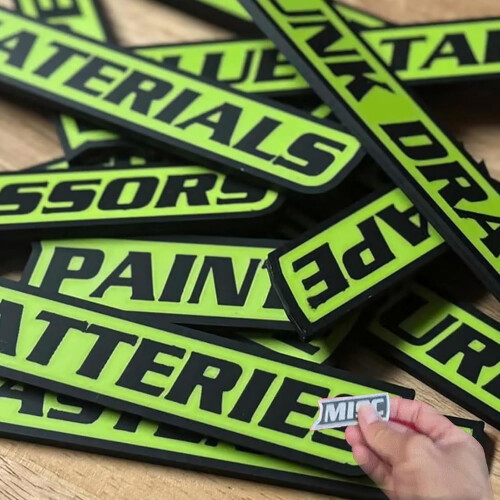 12-Pack Magnetic Toolbox Labels, 3D Printed, Easy-Read & Reusable, for Quick Tool Identification & Drawer Organization