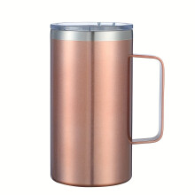 Bouteille d'eau isotherme en acier inoxydable de 710 ml (24 oz) avec couvercle et poignée – Mug portable idéal pour le camping, les voyages et le