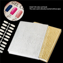 2X 216 Colori Nail Tips Display Book DIY Nail Art Che Mostra Scaffale Gel Color Card Chart Pittura Display Board Gold