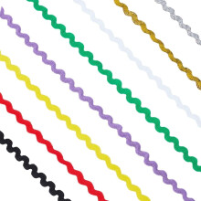 Panglică Rick Rack curbată, 54 yd/0,2", cu franjuri în 8 culori, pentru haine, bricolaj, cadouri și decorațiuni de petrecere – Compatibilă cu