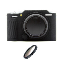 Silikondeksel til Fujifilm XM5-kamera med UV-filter og linse