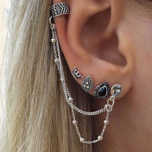 Punk Style Ear Clips for Unique and Eye-Catching Look, 1 Set of Trendy Fashion Accessories
