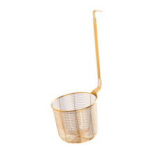 Pasta Noodle Strainer Frying Food Basket Portable Long Handle Food Strainer Mesh gold