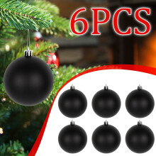 Black Matte Christmas Balls 3.15 Inch 6 Pack
