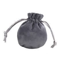 Drawstring Jewelry Bag, Party Favors, Jewelry Storage Organizer, Velvet Gift Bag Deep Gray 6.5x8.5cm