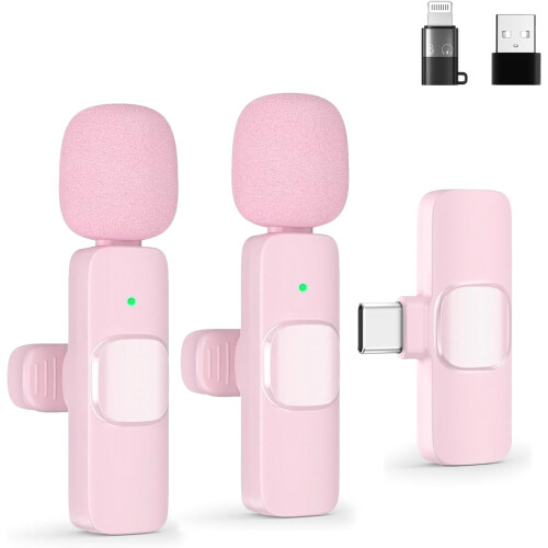 Lavalier Mic for Android/Computer/Laptop, Noise Reduction Chip, Mini Mic for Podcast/YouTube Recording (2 Pack)
