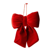 Christmas Bow Garland Red Velvet Soft Design for Indoor Outdoor Wedding Party Decoration