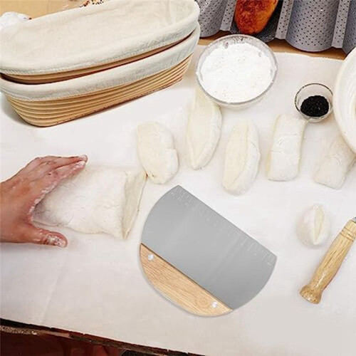 1Pcs Bread Baking, Oval Bread Fermentation Basket, with Flour Mixer Accessories, Used for Kitchen Making Tools