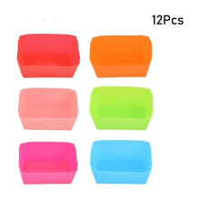ACDANC 12Pcs Loaf Pan Flexible Silicone Bread Pan Non-Stick Surface Mini Loaf Pans Easy to Clean Multicolor
