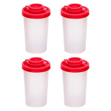 4-Pack Airtight Salt & Pepper Shakers for Camping, Picnic, Travel – Moisture-Proof, Clear with Colored Lids, Compatible with Standard Spices