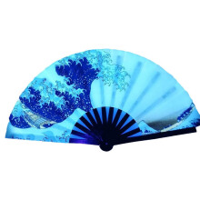 Pekkaxy Folding Glow Hand Fan for Rave & Festival – Compatible with Chinese/Japanese Style, Unisex Large Clack Fan