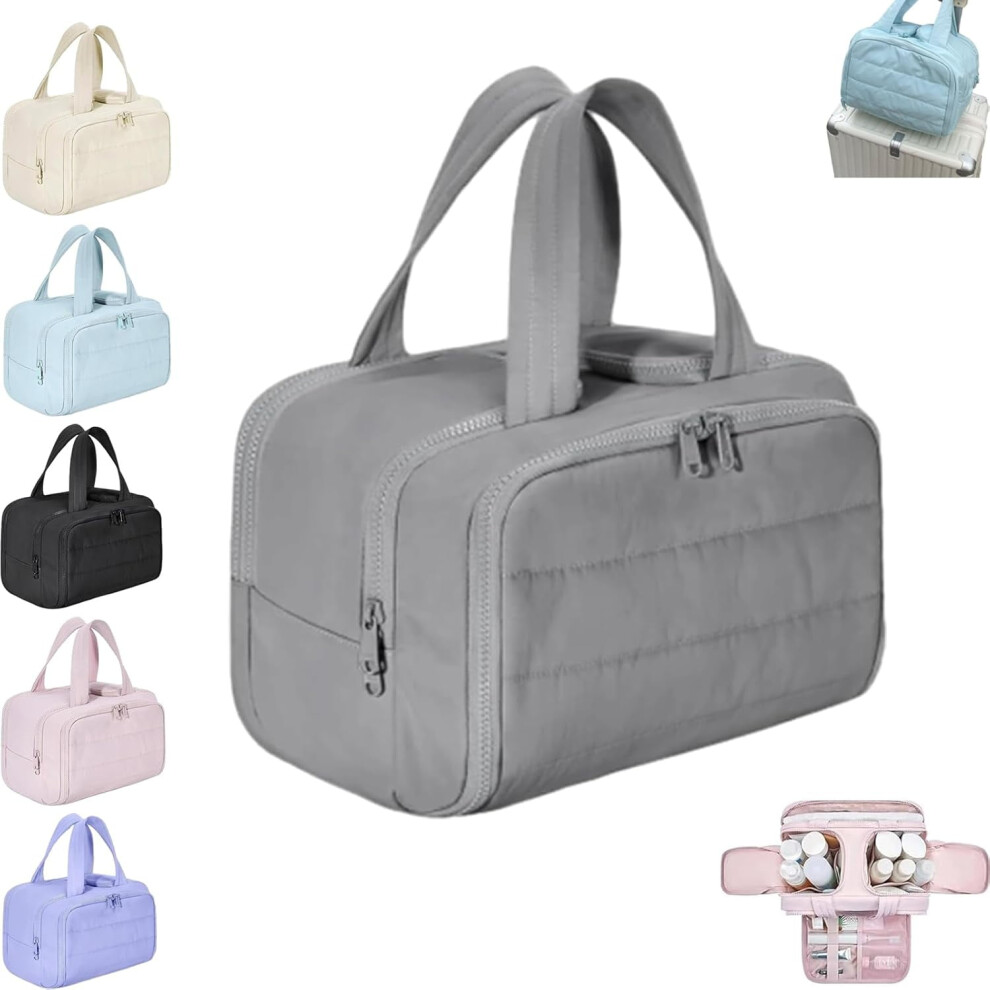 Large Capacity Wide-Open Toiletry Bag, 4-in-1 Waterproof Cosmetic Organizer with Handle â Compatible with Travel Accessories