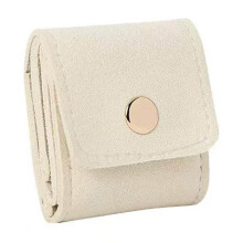 Travel Jewelry Bag Beige Portable Organizer for Rings and