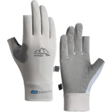 Unisex Finger Fishing Gloves Breathable UV Sun Protection Gloves Grip Outdoor