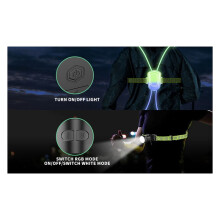 Night Outdoor Sport LED Vest 360 Reflective High Visibility Flash Safety LED Fiber Optic Night Running Riding Colorful