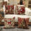 Christmas Pillow Covers Red Gold Polyester 4pcs 1
