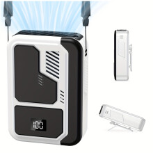Portable Neck Fan, 3-Speed, Rechargeable, USB-C, Hands-Free Waist Clip, 4-in-1 Cooling for Outdoor/Travel/Summer – Compatible with USB-C chargers