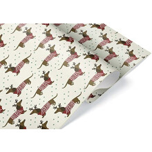 Brown Dachshund Christmas Sweater Wrapping Paper Premium Weiner Dog Gift Wrap Party Decoration (6 foot x 30 inch roll)
