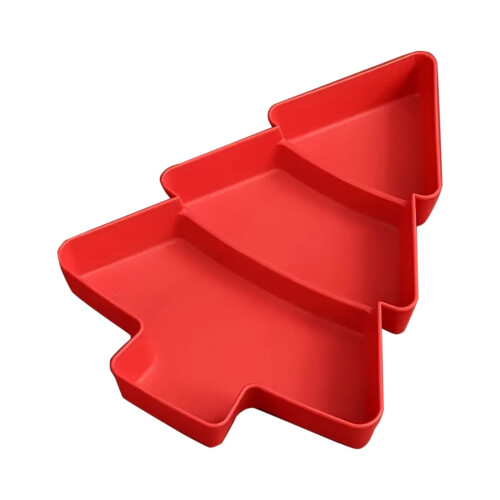 Fruit Snack Tray Christmas Tree Shape 3 Compartments