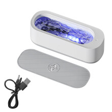 Ultrasonic Eyeglass Jewelry Cleaner Machine Portable for Glasses Rings Watches Automatic 360 Degree Cleaning 7x19x7cm