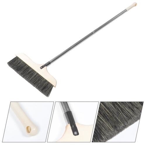 Floor Cleaning Broom Wood with Long Handle for Office 1Pack