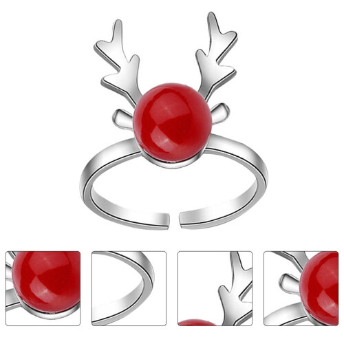 Gevirformet fingerring til kvinder, hvid kobber, 1 stk.