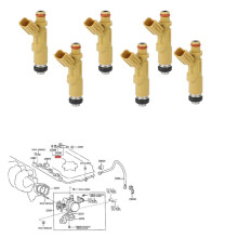 6pcs Fuel Injectors Nozzle 23250-22030 for  Celica Matrix  Vibe 1.8L 2ZZ-GE 2000-2006 23209-22060