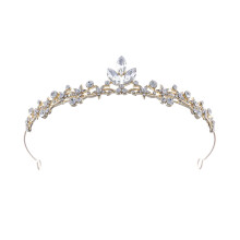 Coroa infantil de princesa com strass – Tiara de liga metálica, 14 cm