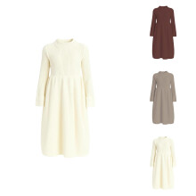 Solid Knit Midi Sweater Dress – Cozy Princess Gown for Girls, Fall/Winter Layering Essential, Warm Companion to Pink Dress for Girls Basics