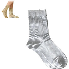 Metallic Silk Ribbed Socks Unisex Laminated 1 Pair