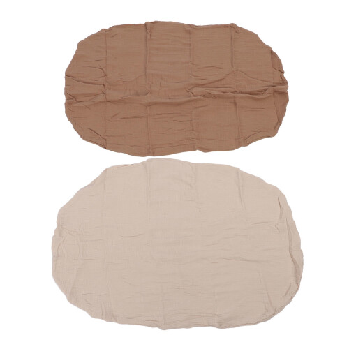Diaper Changing Pad Cover Oatmeal Light Brown 2-Pack