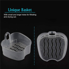 4X Denture Case, Denture Cup with Strainer, Denture Bath Box False Teeth Storage Box with Basket Net Holder