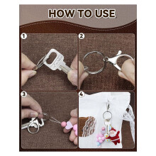 Keychain Making Kit - Keychain Clip with Key Ring,Swivel Snap Hook, Jumprings & Extender Chain for Crafts, DIY Projects