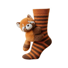 Animal Knit Socks Unisex Cozy Hand-Crocheted 3 Pcs