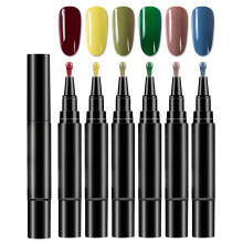 Nail Pen, Professional Nail Pen Set-6 Colors Per Set, Quick Dry Polish Pens for Women, Easy Gel Nails Polish Pens for Nails Art