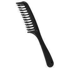 8X Black Double Row Tooth Detangler Hair Comb Shampoo Comb with Handle for Long Curly Wet Hair