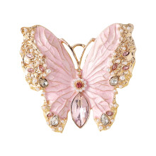 Butterfly brooch enameled crystal 1 piece