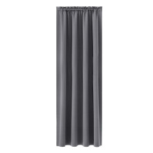 Grey Grey Blackout Curtain Thermal Insulation Energy Saving For Bedroom Kitchen 96X182Cm 37.8X71.7 Inch Solid Color Silk Look